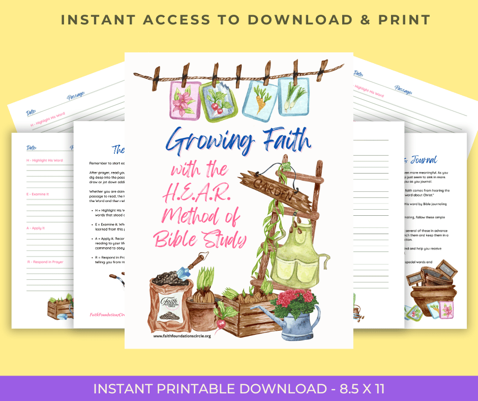 Growing Faith with the H.E.A.R. Method - Printable