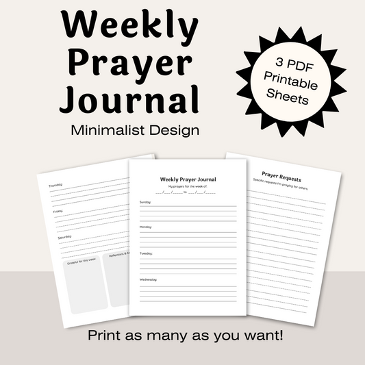 Weekly Prayer Journal Printables - Minimalist